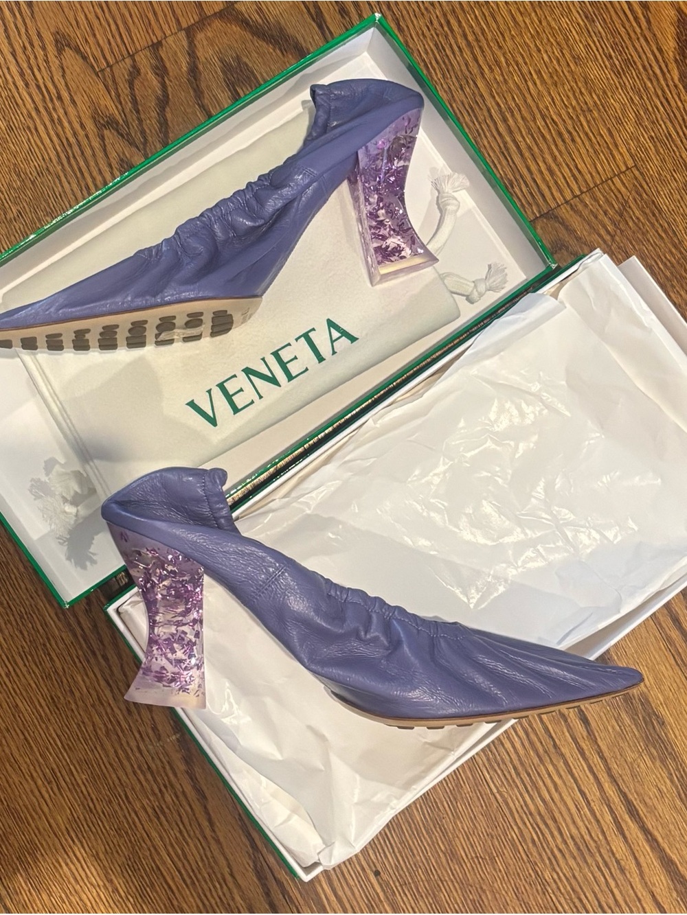 Bottega Veneta Heels (New in box) (Purple/Lavender, Nappa leather, almond toe)